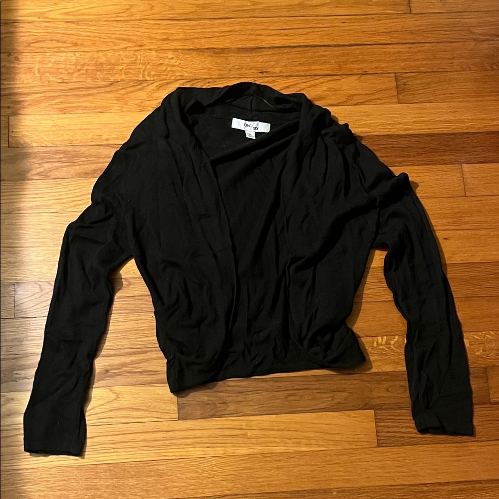 Black Draped Women's Cardigan